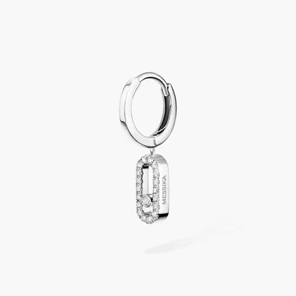 [Max Jewelry]Move Uno Single Diamond Hoop Earring