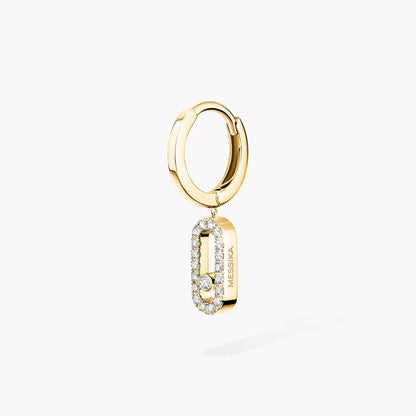 [Max Jewelry]Move Uno Single Diamond Hoop Earring