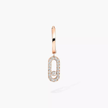 [Max Jewelry]Move Uno Single Diamond Hoop Earring