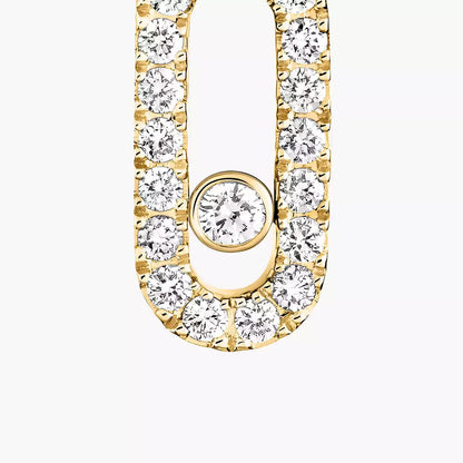 [Max Jewelry]Move Uno Single Diamond Hoop Earring