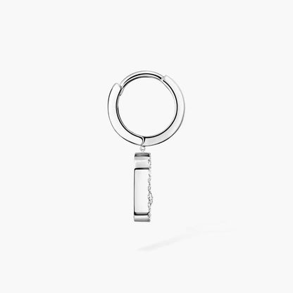 [Max Jewelry]Move Uno Single Diamond Hoop Earring