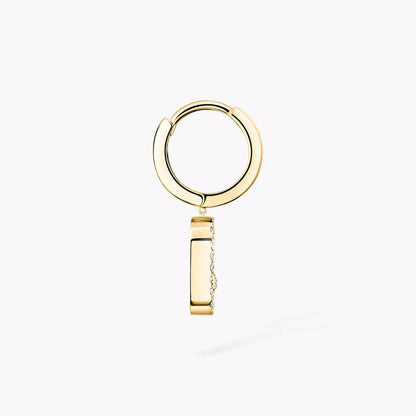 [Max Jewelry]Move Uno Single Diamond Hoop Earring