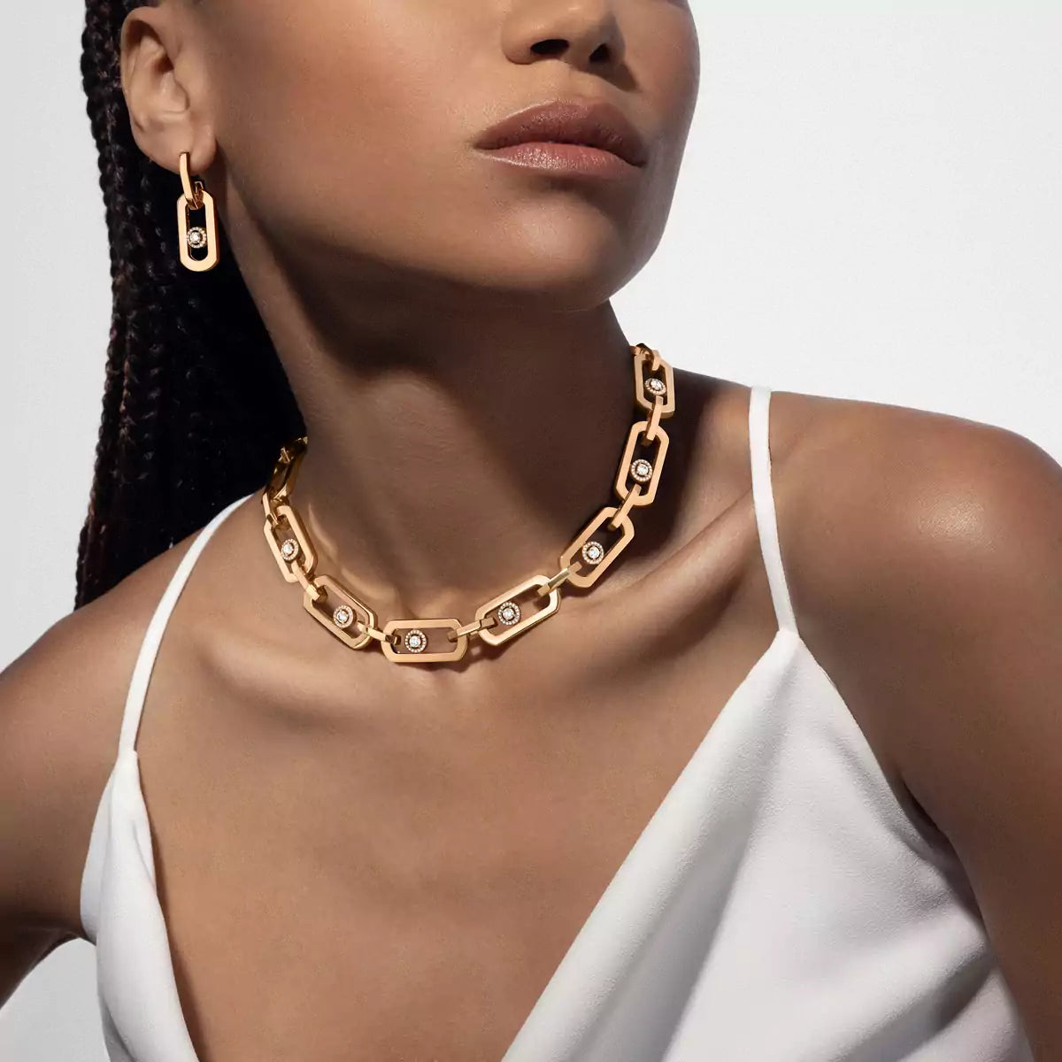 [Max Jewelry]So Move XL Diamond Pendant Earrings