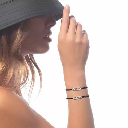 [Max Jewelry]Messika Care(s) pink cord pavé bracelet