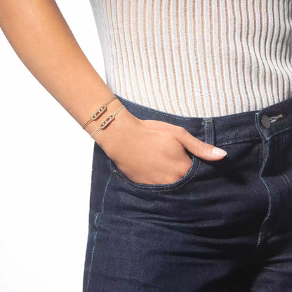 [Max Jewelry]Messika Care(s) pink cord pavé bracelet