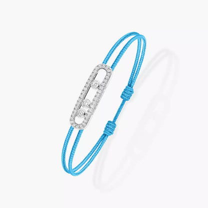 [Max Jewelry]Messika Care(s) pink cord pavé bracelet
