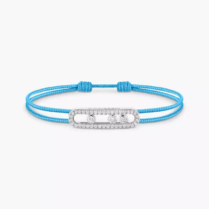 [Max Jewelry]Messika Care(s) pink cord pavé bracelet