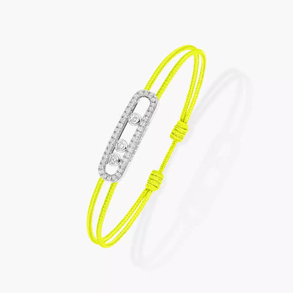 [Max Jewelry]Messika Care(s) pink cord pavé bracelet