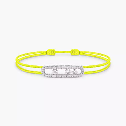 [Max Jewelry]Messika Care(s) pink cord pavé bracelet