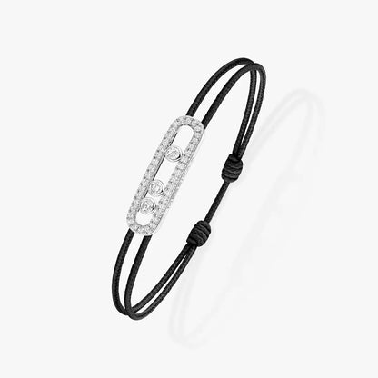 [Max Jewelry]Messika Care(s) pink cord pavé bracelet