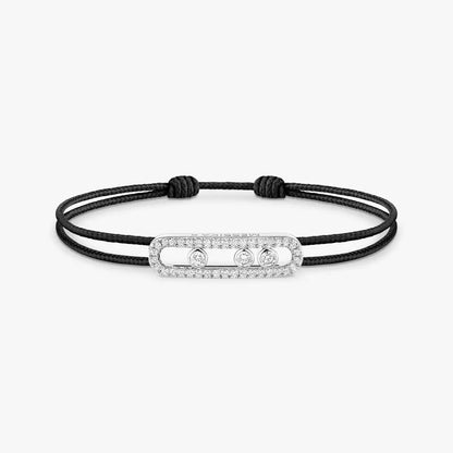 [Max Jewelry]Messika Care(s) pink cord pavé bracelet