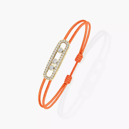[Max Jewelry]Messika Care(s) pink cord pavé bracelet