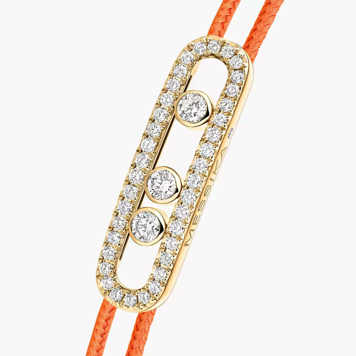 [Max Jewelry]Messika Care(s) pink cord pavé bracelet