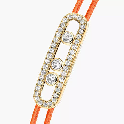 [Max Jewelry]Messika Care(s) pink cord pavé bracelet