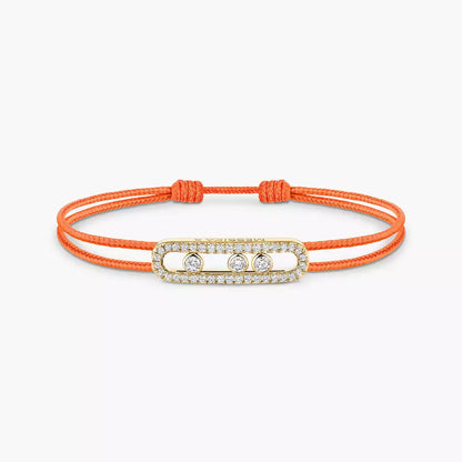 [Max Jewelry]Messika Care(s) pink cord pavé bracelet