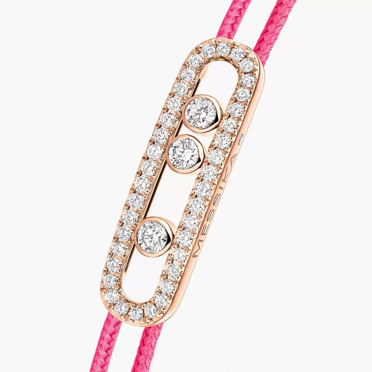 [Max Jewelry]Messika Care(s) pink cord pavé bracelet