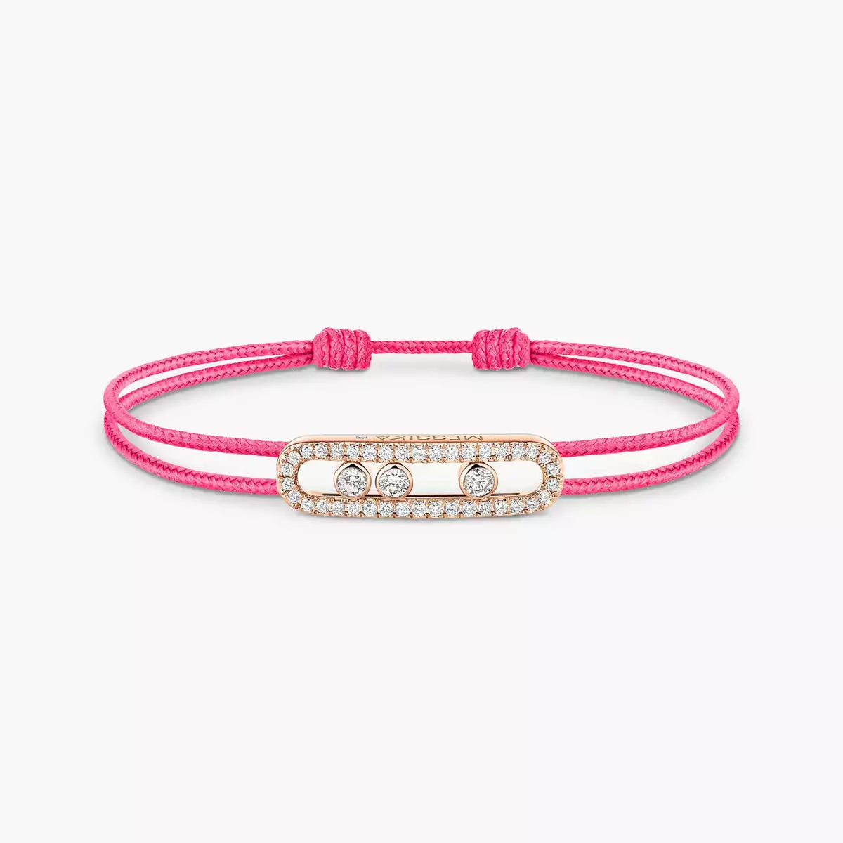 [Max Jewelry]Messika Care(s) pink cord pavé bracelet