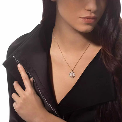 [Max Jewelry]Lucky Move Diamond Necklace in Rose Gold and White Mother-of-Pearl