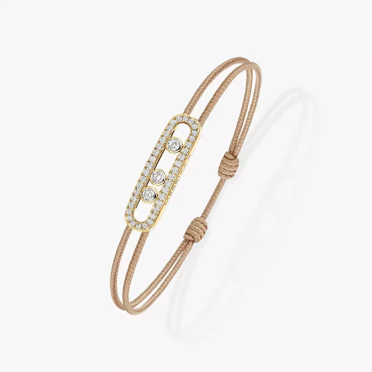 [Max Jewelry]Messika Care(s) pink cord pavé bracelet