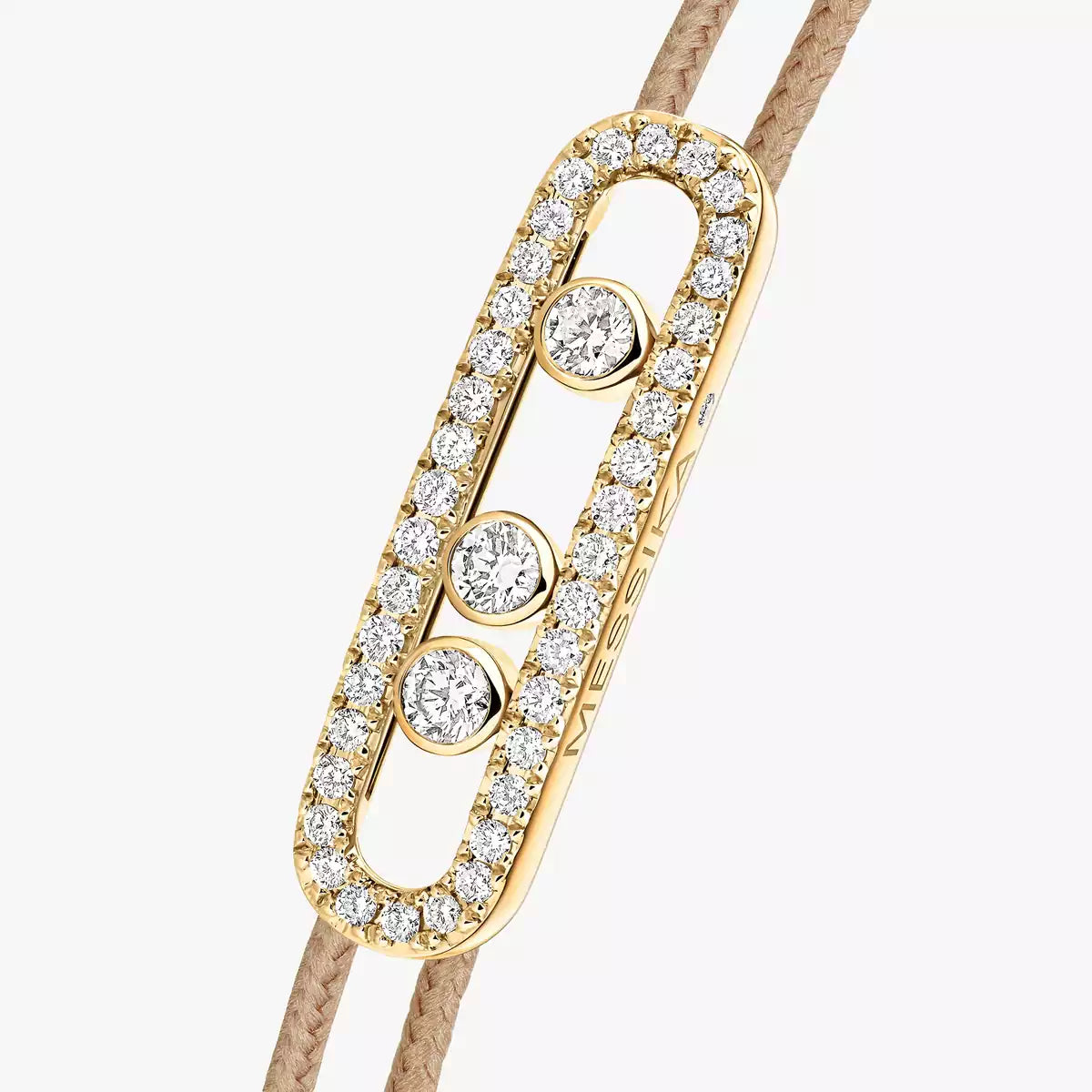 [Max Jewelry]Messika Care(s) pink cord pavé bracelet