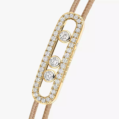 [Max Jewelry]Messika Care(s) pink cord pavé bracelet