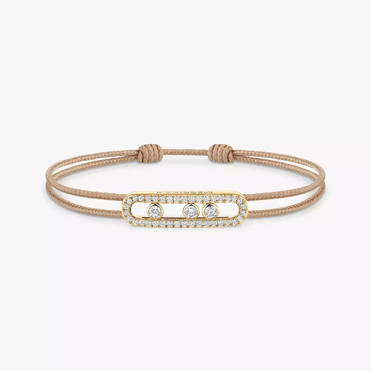 [Max Jewelry]Messika Care(s) pink cord pavé bracelet