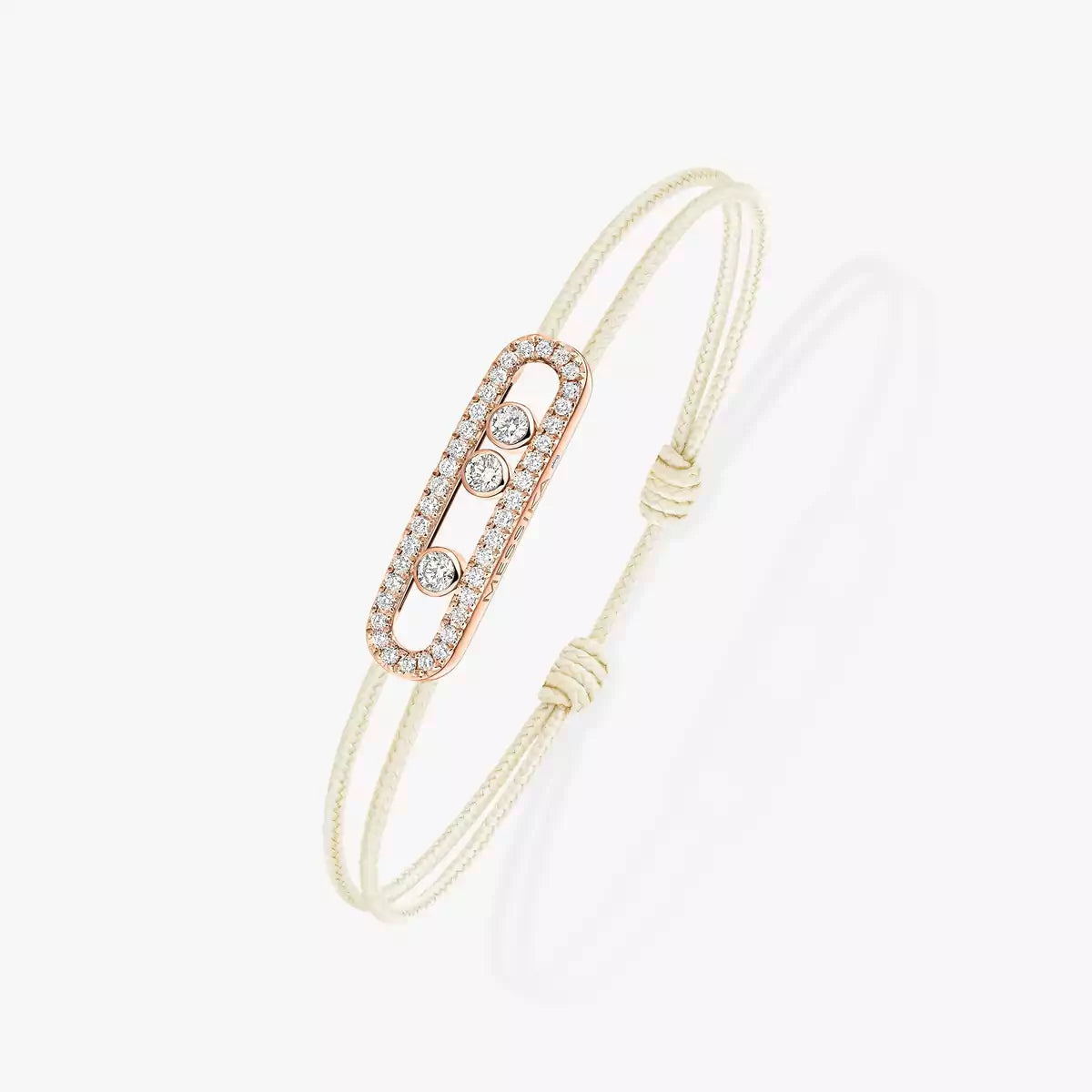 [Max Jewelry]Messika Care(s) pink cord pavé bracelet