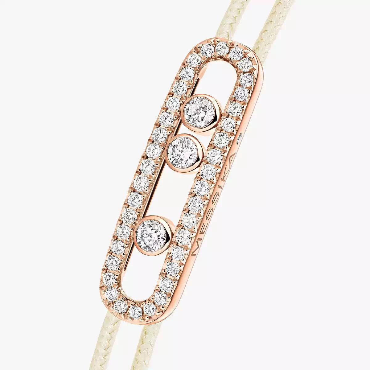 [Max Jewelry]Messika Care(s) pink cord pavé bracelet