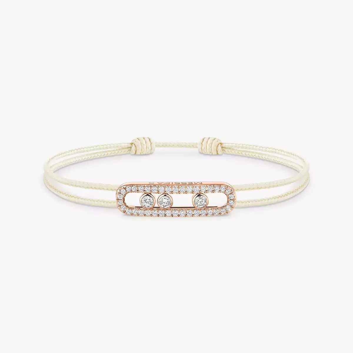 [Max Jewelry]Messika Care(s) pink cord pavé bracelet