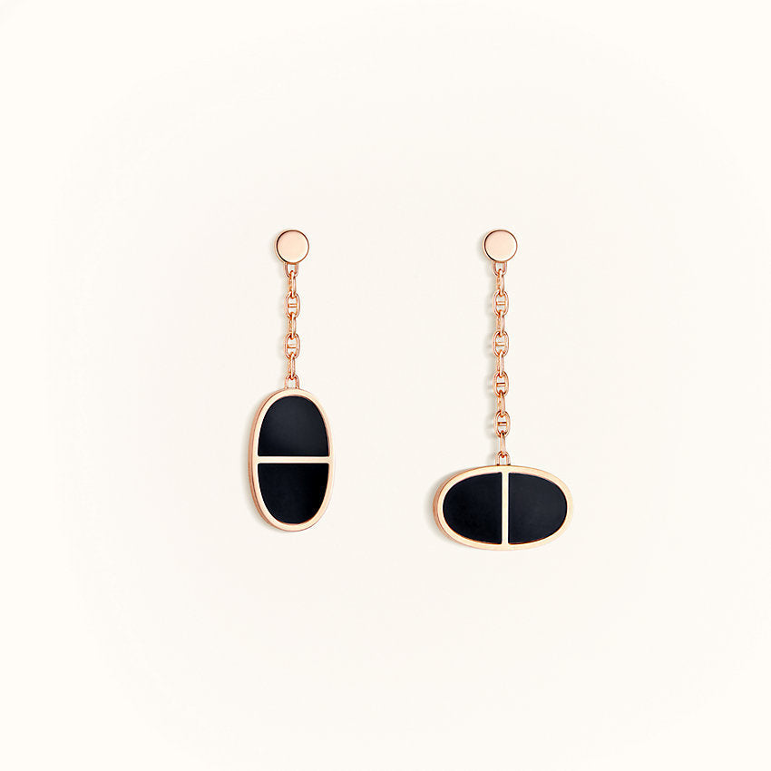 [Max Jewelry ]CHAINE VERSO BLACK CERAMIC EARRINGS