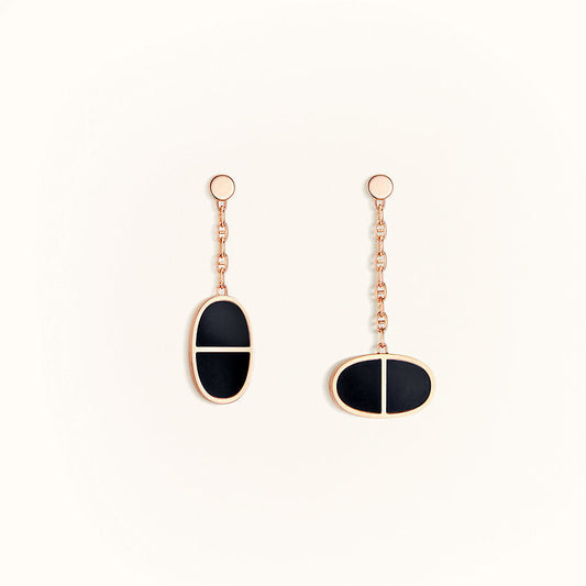 [Max Jewelry ]CHAINE VERSO BLACK CERAMIC EARRINGS