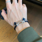 [Plus&Max]LUCKY CLOVER 5-MOTIF BRACELET - PIETERSITE COLLECTION
