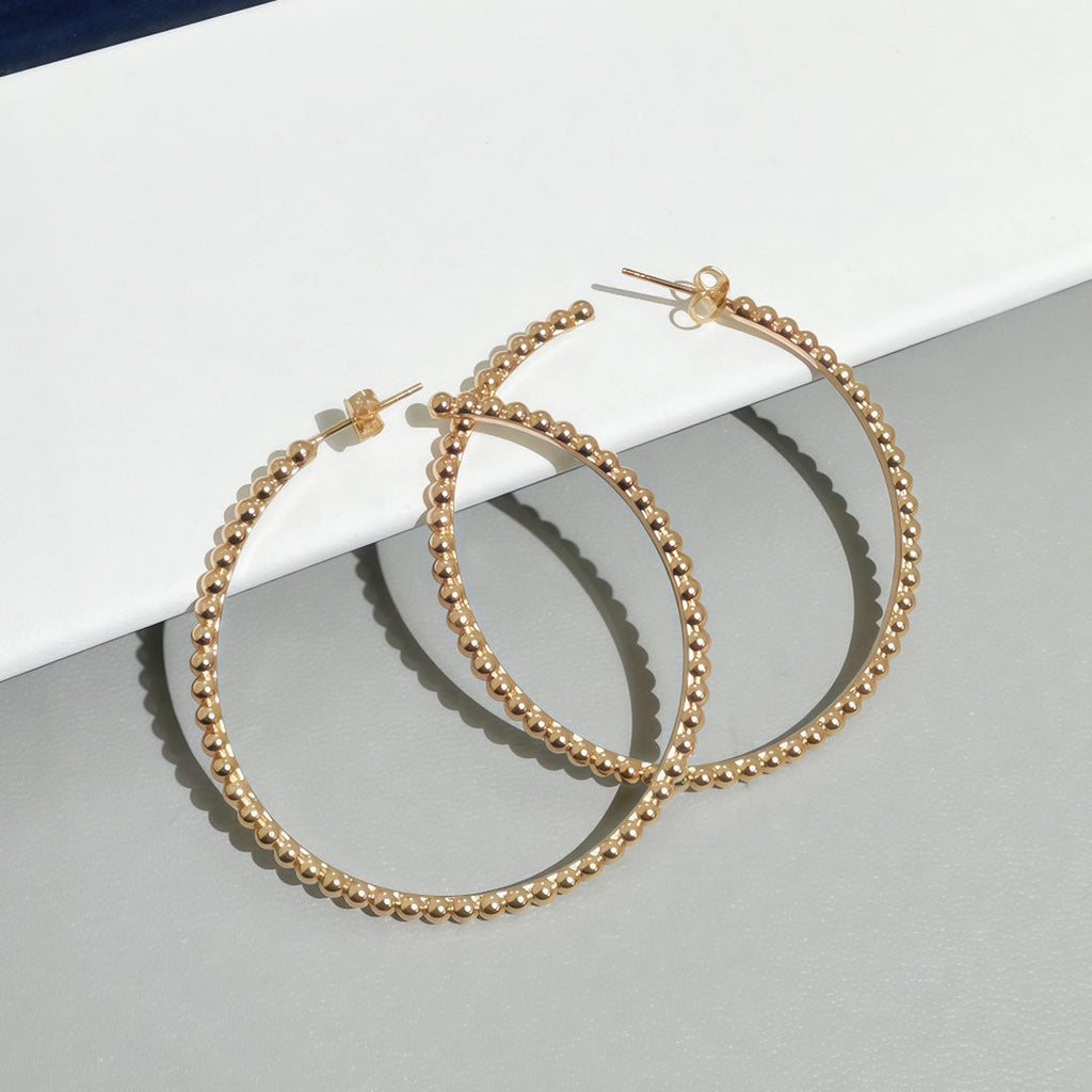 [Plus&Max] SMOOTH BEAD STUD EARRINGS