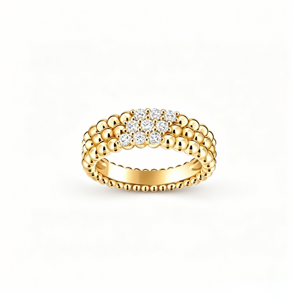 [Plus&Max] THREE-ROW DIAMOND RING