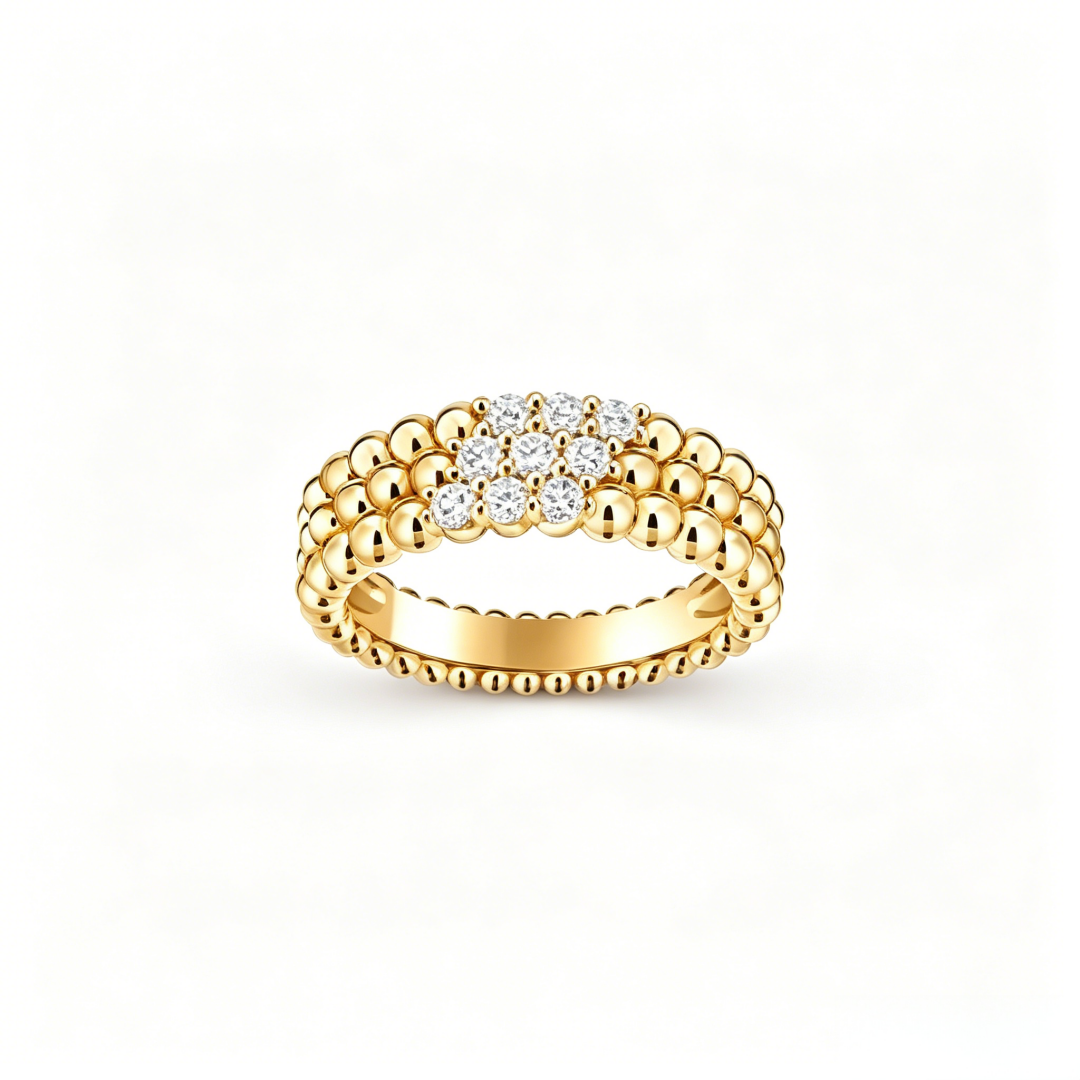[Max Jewelry] THREE-ROW DIAMOND RING