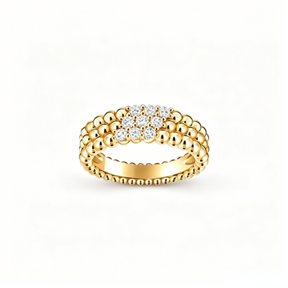 [Max Jewelry] THREE-ROW DIAMOND RING