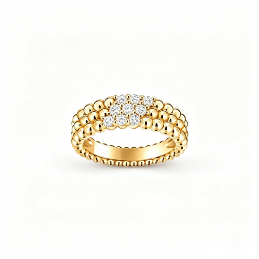 [Max Jewelry] THREE-ROW DIAMOND RING