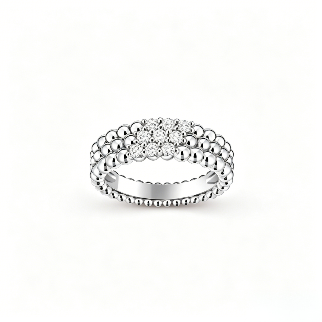 [Max Jewelry] THREE-ROW DIAMOND RING