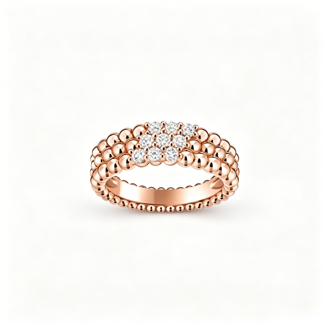 [Max Jewelry] THREE-ROW DIAMOND RING
