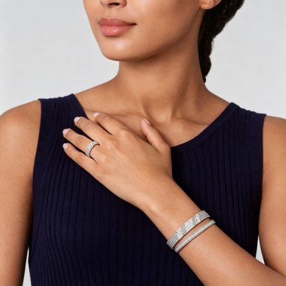 [Max Jewelry] THREE-ROW DIAMOND RING