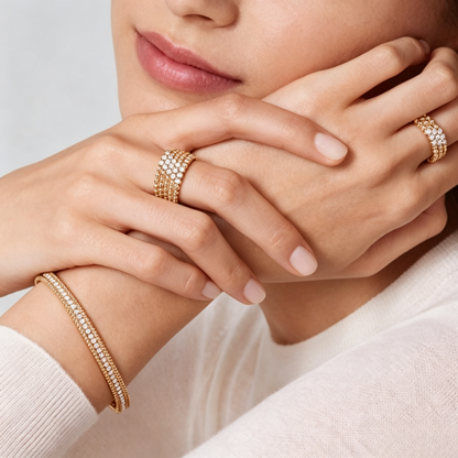 [Max Jewelry] THREE-ROW DIAMOND RING