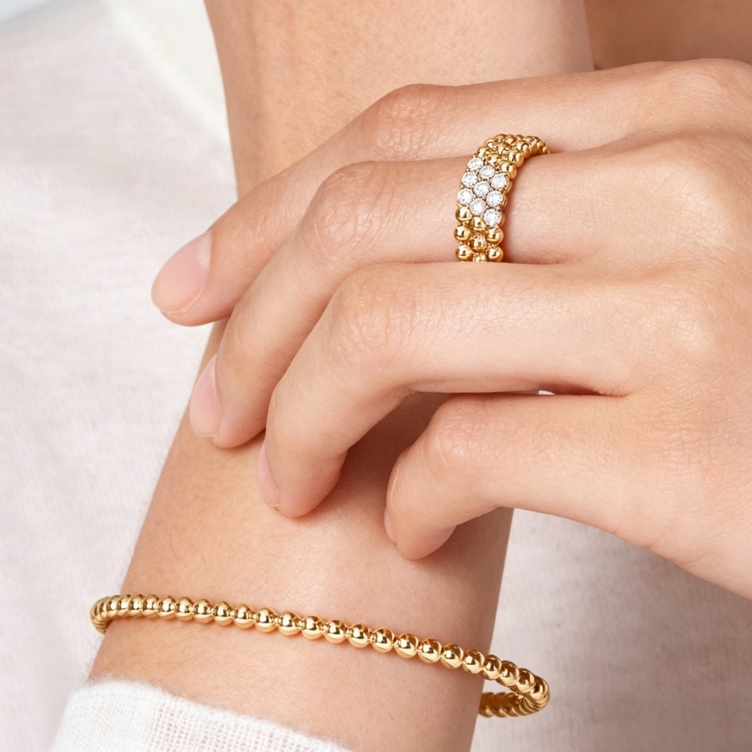 [Max Jewelry] THREE-ROW DIAMOND RING