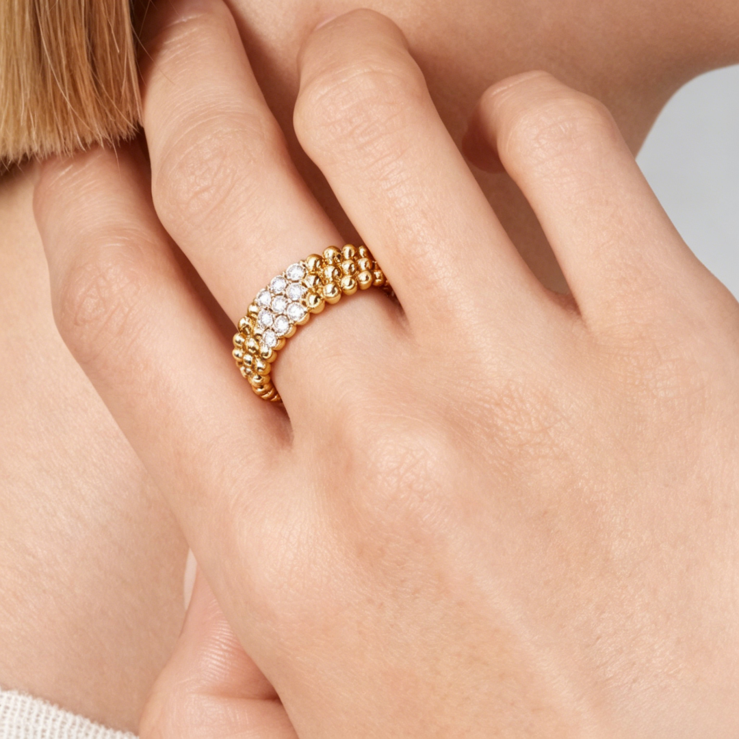 [Max Jewelry] THREE-ROW DIAMOND RING