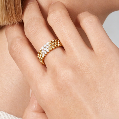 [Max Jewelry] THREE-ROW DIAMOND RING
