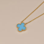 [Plus&Max]CLOVER 15MM VINTAGE TURQUOISE NECKLACE