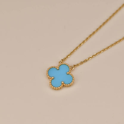 [Max Jewelry ]CLOVER 15MM VINTAGE TURQUOISE NECKLACE