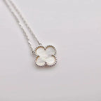 [Plus&Max]CLOVER  15MM WHITE MOTHER-OF-PEARL SILVER