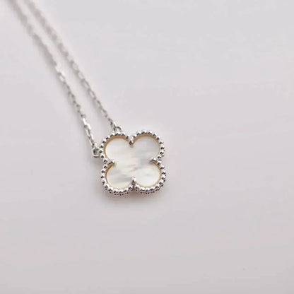 [Max Jewelry ]CLOVER  15MM WHITE MOTHER-OF-PEARL SILVER