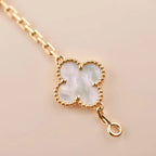 [Plus&Max]LUCKY CLOVER 5-MOTIF BRACELET - WHITE MOTHER-OF-PEARL COLLECTION