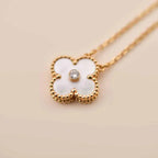 [Plus&Max]CLOVER 15MM DIAMOND WHITE FRITILLARIA NECKLACE